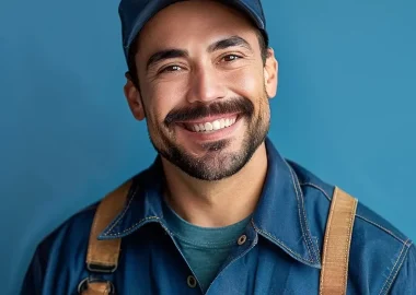 Ein lächelnder Schlosser unserer Dienstleistungen