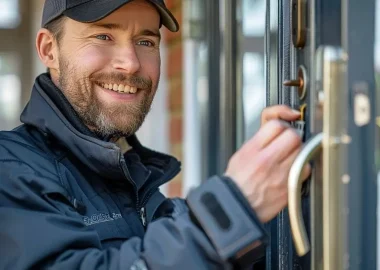 Ein freundlicher Techniker unseres Dienstes arbeitet daran, ein Schloss in Kempen zu öffnen.